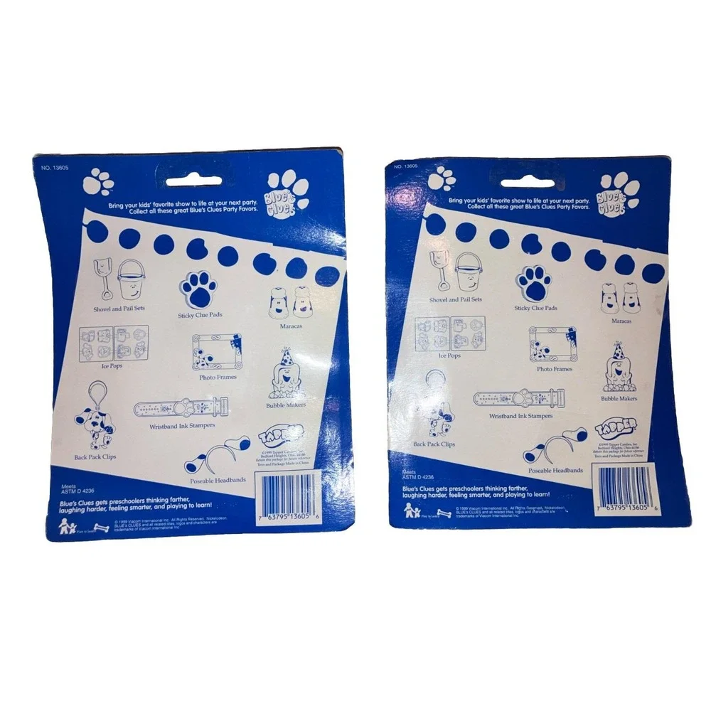 Vintage 1999 Blue Clues Party Favors Pack Of 8 Wristband Ink Stampers BRAND NEW